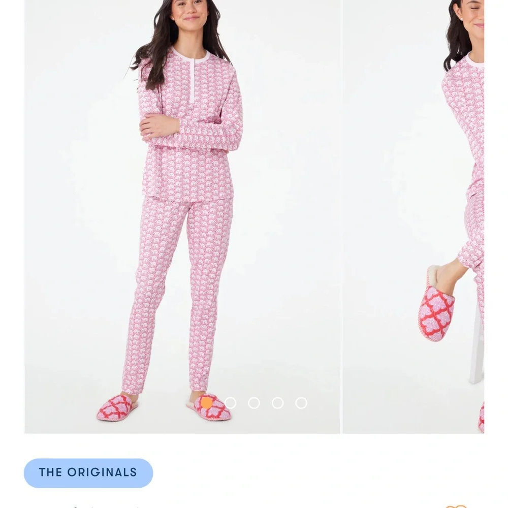 Roller Rabbit Pink Striped Pajama Set Lightweight Cotton - Picture 1 of 2